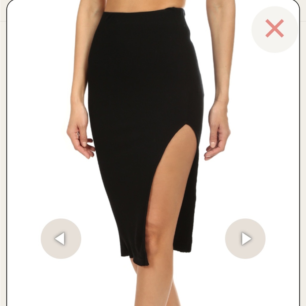 Cotton Citizen Black Pencil Skirt with Slit XS NWT $125 - Picture 2 of 6
